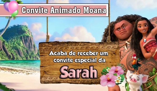 Convite Animado Moana No Elo7 Convite Animado Moana No Elo7