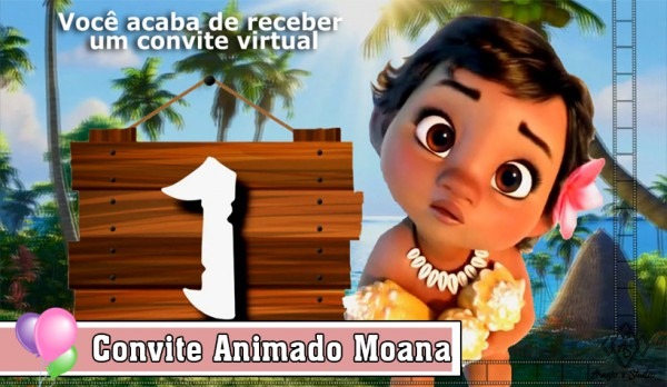 Convite Animado Moana Baby No Elo7 Convite Animado Moana Baby No Elo7
