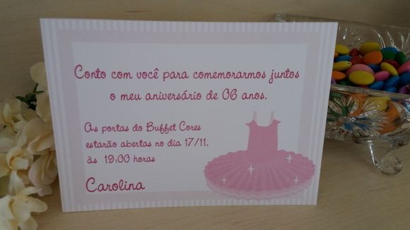 Convite Bailarina 12 Unidades PromoÃÃo Convite Bailarina 12 Unidades PromoÃÃo