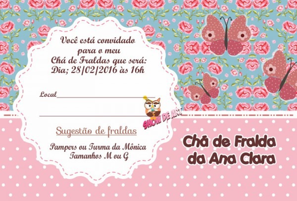 Convite Chá De Fraldas (arte) No Elo7 Convite Chá De Fraldas (arte) No Elo7