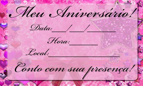 Convite De Aniversario Para Imprimir E Preencher 2 » Happy Convite De Aniversario Para Imprimir E Preencher 2 » Happy