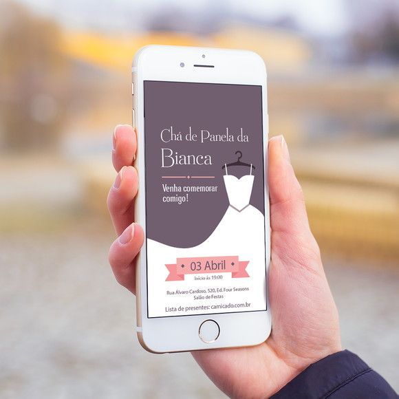 Convite Digital ChÃ¡ De Panela Whatsapp Vestido De Noiva