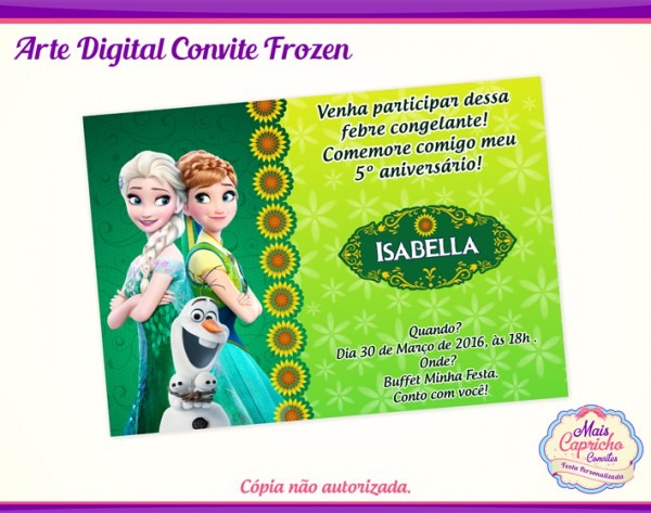 Convite Digital Frozen Fever No Elo7 Convite Digital Frozen Fever No Elo7