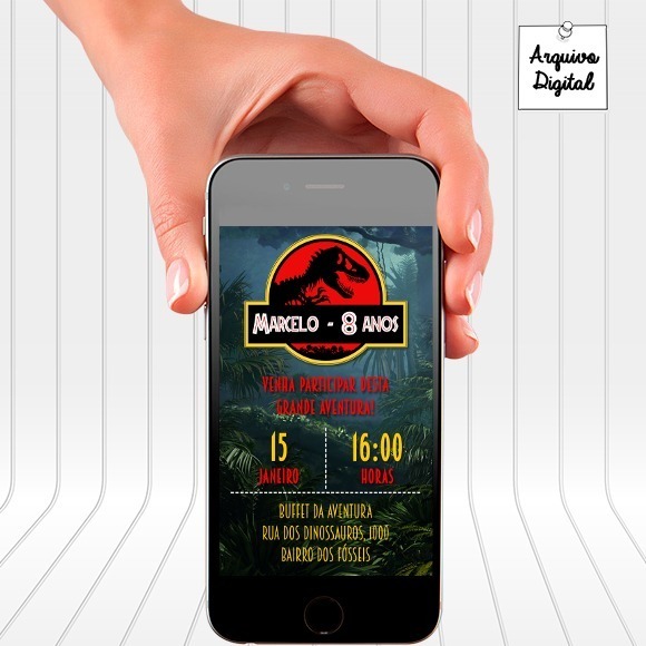 Convite Digital Jurassic Park