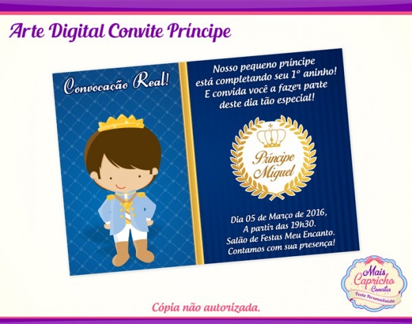 Convite Digital PrÃncipe No Elo7 Convite Digital PrÃncipe No Elo7