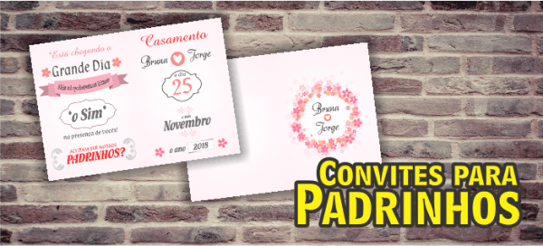 Convite Editável Para Padrinhos O Grande Dia Convite Editável Para Padrinhos O Grande Dia