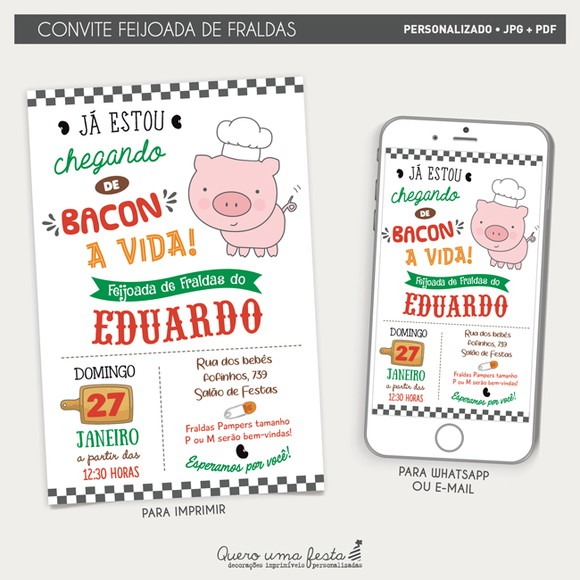 Convite Feijoada De Fraldas Arquivo Digital Convite Feijoada De Fraldas Arquivo Digital