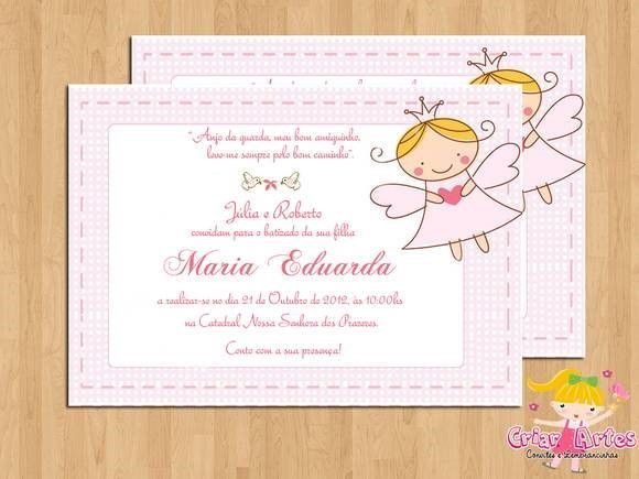 Convite De Batizado Feminino â Modelos De Convite Convite De Batizado Feminino â Modelos De Convite