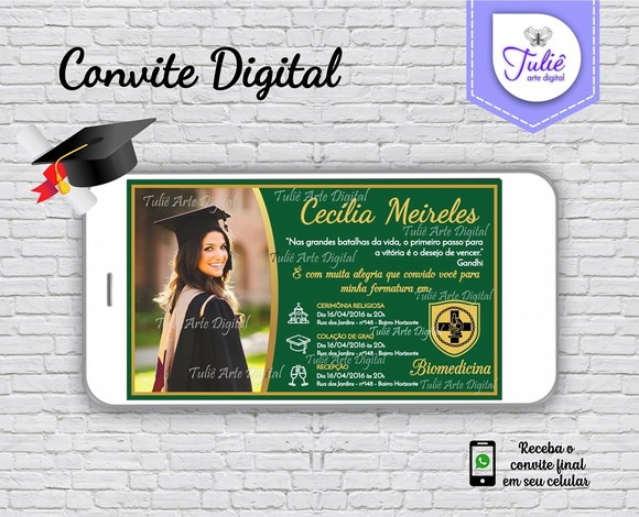 Convite Formatura Biomedicina Com Foto Convite Formatura Biomedicina Com Foto