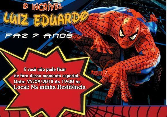 Convite Homem Aranha 7x10 Festa Convite Homem Aranha 7x10 Festa