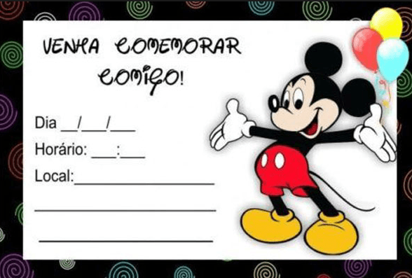 Convite Mickey 67 Ideias De Convite Para Se Inspirar E Imprimir! Convite Mickey 67 Ideias De Convite Para Se Inspirar E Imprimir!