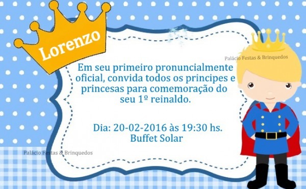 Convite Principe No Elo7