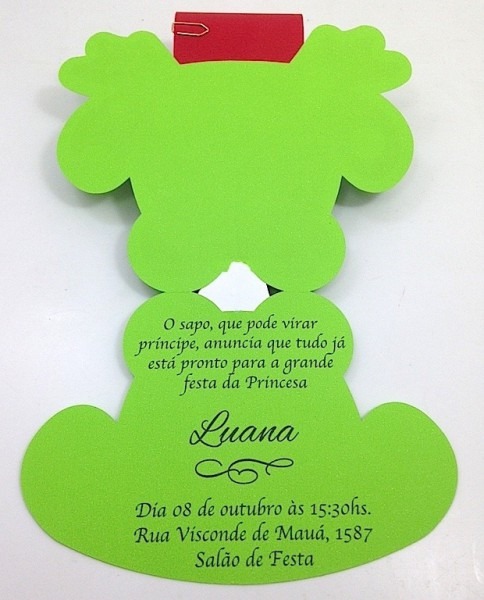 Convite Sapo De Coroa Personalizado Convite Sapo De Coroa Personalizado