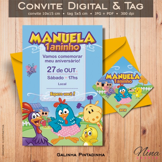 Convite De AniversÃ¡rio Galinha Pintadinha