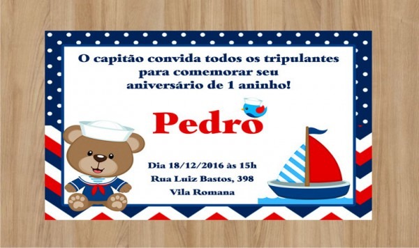 Convite Ursinho Marinheiro Com Envelope No Elo7 Convite Ursinho Marinheiro Com Envelope No Elo7