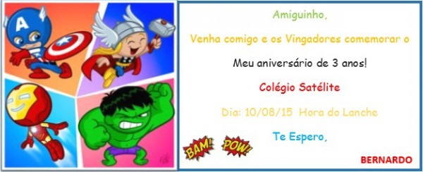 Convite Os Vingadores 30 Ideias Para Você Se Inspirar! Convite Os Vingadores 30 Ideias Para Você Se Inspirar!