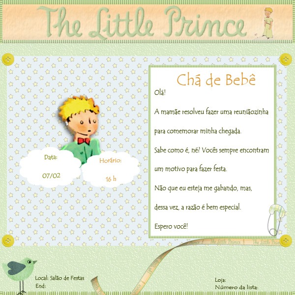 Chá De Bebê Convite Chá De Bebê Convite