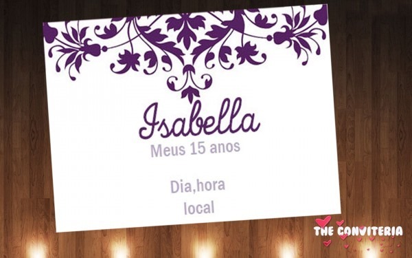 Convite De 15 Anos Lilas Convite De 15 Anos Lilas