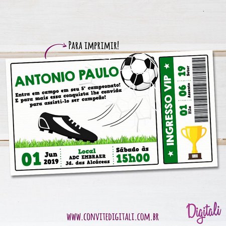 Convite Ingresso Futebol Convite Ingresso Futebol