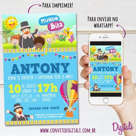 Convite Mundo Bita Convite Mundo Bita