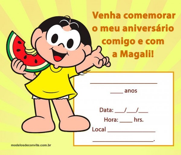 33 Convites Da Magali Para Se Apaixonar! â Modelos De Convite 33 Convites Da Magali Para Se Apaixonar! â Modelos De Convite