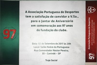 Convites Para O Jantar De AniversÃ¡rio Do Clube JÃ¡ EstÃ£o Ã  Venda