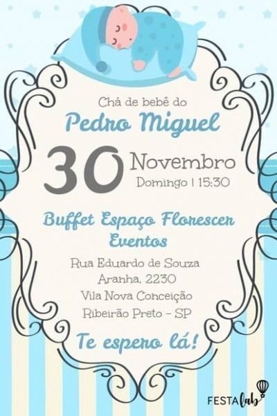 Convite De Chá De Bebê Convite De Chá De Bebê