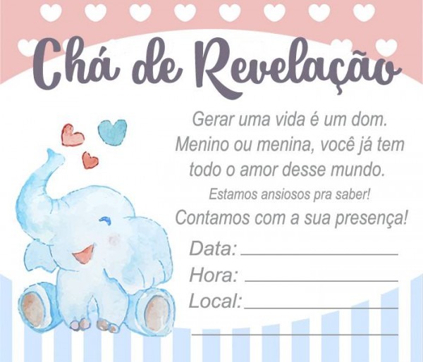 Convite De Chá De Revelação Convite De Chá De Revelação