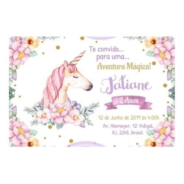 Convite Unicornio Para Editar E Imprimir Convite Unicornio Para Editar E Imprimir