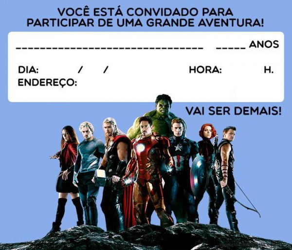 Convite Vingadores 47 Modelos Para Editar E Imprimir! â Modelos Convite Vingadores 47 Modelos Para Editar E Imprimir! â Modelos
