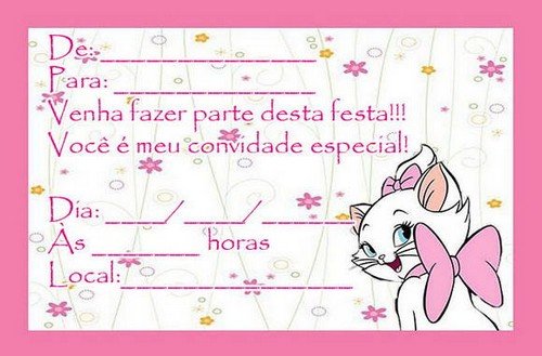 Convites Gatinha Marie GrÃtis Avaré Convites Gatinha Marie GrÃtis Avaré