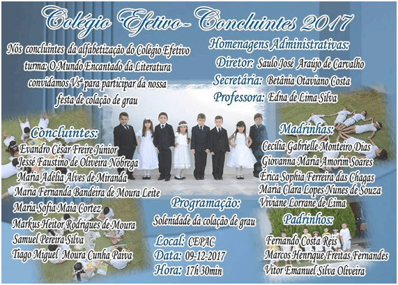 O Mural De Riacho Da Cruz Convite Para Formatura Do Abc Do O Mural De Riacho Da Cruz Convite Para Formatura Do Abc Do