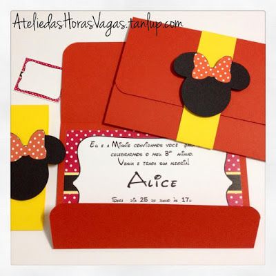 Convite Artesanal Aniversário Infantil Personalizados Minnie Mouse Convite Artesanal Aniversário Infantil Personalizados Minnie Mouse