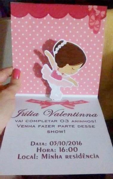Convite De Bailarina Personalizado Convite De Bailarina Personalizado
