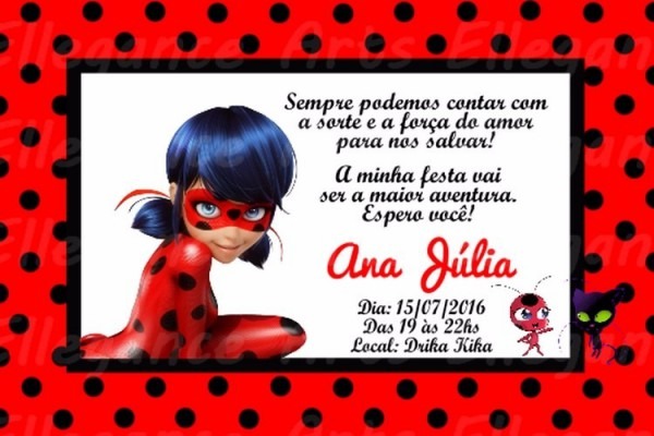 30 Convites Lady Bug Miraculous 30 Convites Lady Bug Miraculous