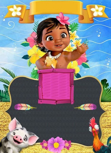 Convite Grátis Moana Baby Convite Grátis Moana Baby