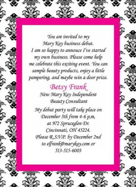 Mary Kay Invitation Mary Kay Invitation