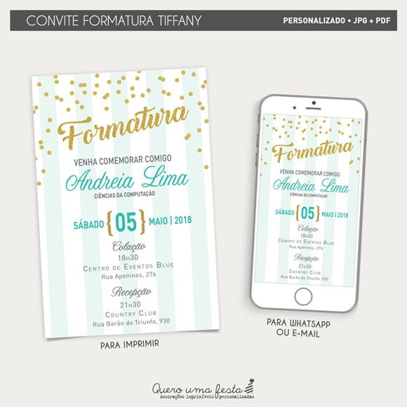 Convite Formatura Tiffany Convite Formatura Tiffany