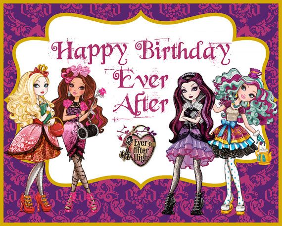 Ever After High Birthday Sign
