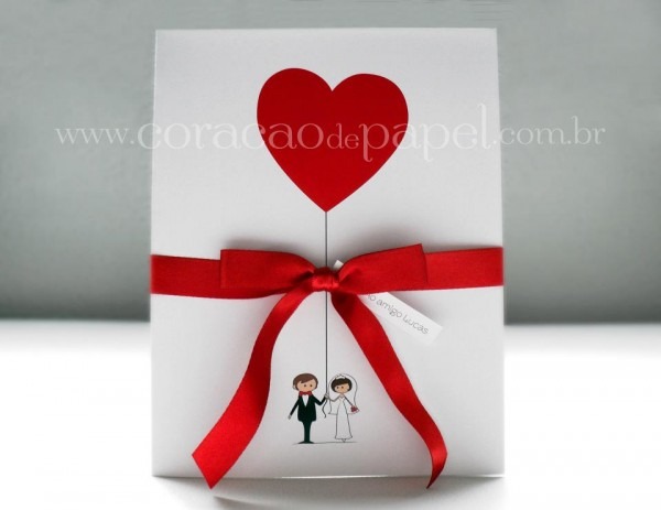 Convite De Casamento & Coração De Papel Convite De Casamento & Coração De Papel