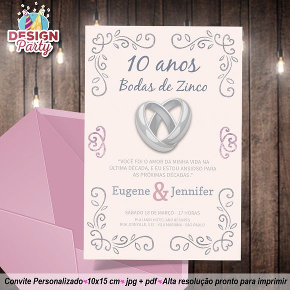 Convite Bodas De Zinco Convite Bodas De Zinco