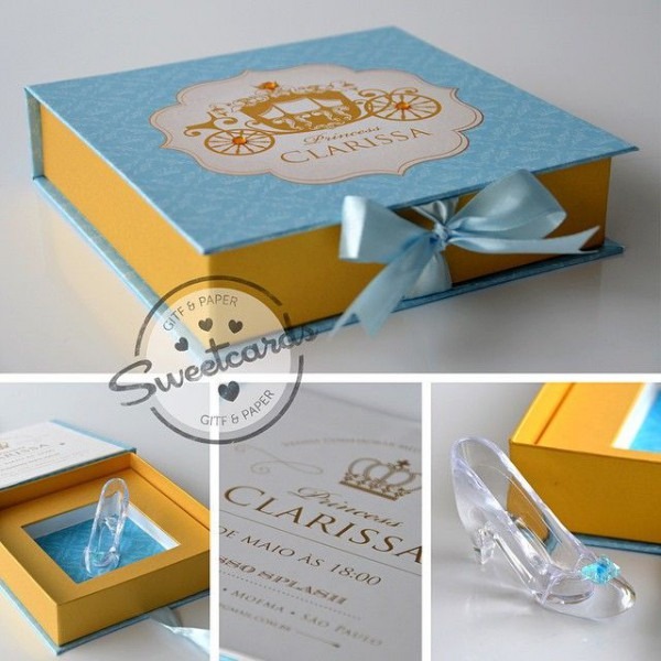 Convite Cinderela Super Luxo Impresso Em Papel Perolizado Com Convite Cinderela Super Luxo Impresso Em Papel Perolizado Com