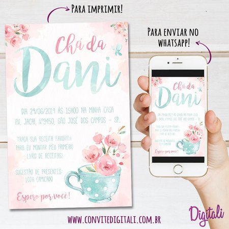 Convite Chá De Panela Rosa E Azul Convite Chá De Panela Rosa E Azul