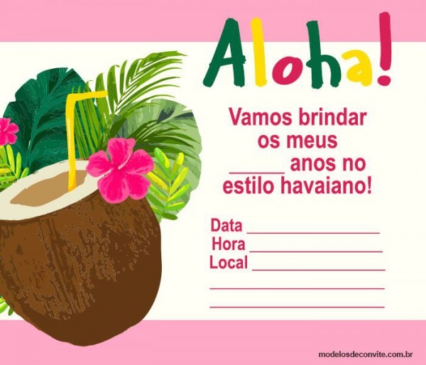 Convite Havaiano 23 Modelos IncrÃveis Para Sua Festa No Havaà Convite Havaiano 23 Modelos IncrÃveis Para Sua Festa No HavaÃ
