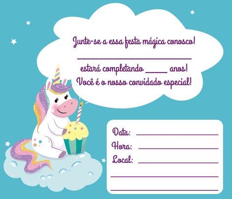 15 Convites De Unicórnio Para Preencher E Imprimir â Modelos De 15 Convites De Unicórnio Para Preencher E Imprimir â Modelos De
