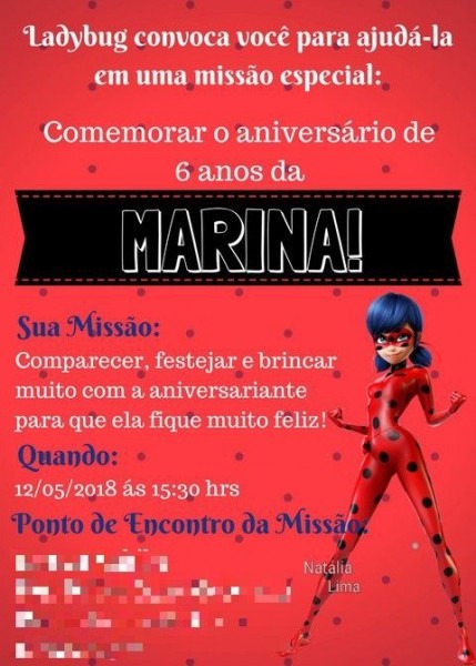 Ladybug; Miraculous; Cat Noir; Aniversário; Ideias; Festa; Convite Ladybug; Miraculous; Cat Noir; Aniversário; Ideias; Festa; Convite