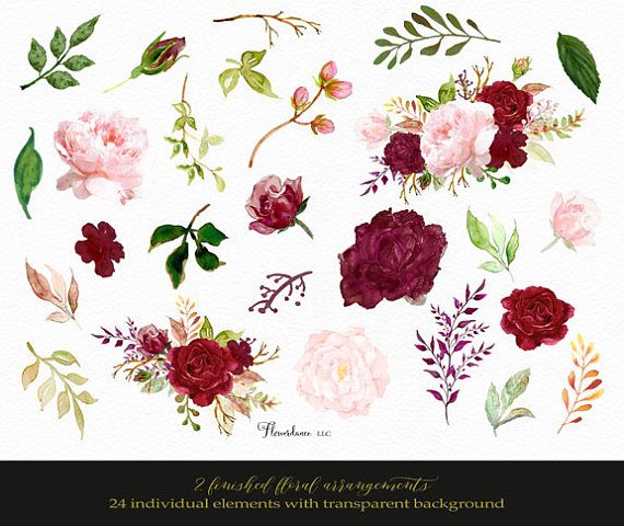 Marsala Clipart Elements Bordo Bordeaux Burgundy Blush Pink Marsala Clipart Elements Bordo Bordeaux Burgundy Blush Pink