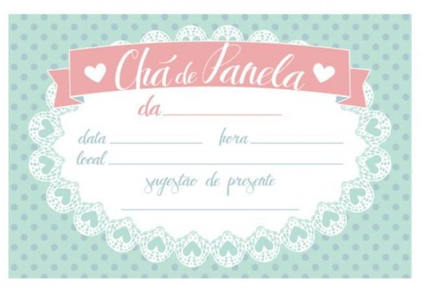 Convite Para Chá De Panela Com Fundo Azul Com Bolinhas Convite Para Chá De Panela Com Fundo Azul Com Bolinhas