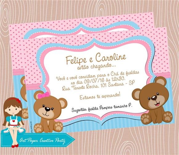 Arte Convite Chá De Bebê Gêmeos No Elo7 Arte Convite Chá De Bebê Gêmeos No Elo7