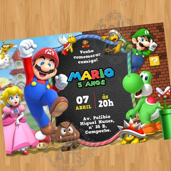 Arte Convite Digital Virtual Super Mario Arte Convite Digital Virtual Super Mario